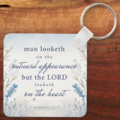 Bijbelvers 1 Samuel 16:7 Aquarel Sleutelhanger (Achterkant)