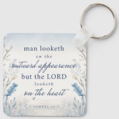 Bijbelvers 1 Samuel 16:7 Aquarel Sleutelhanger (Achterkant)