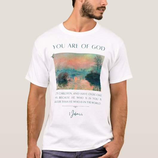 Bijbelvers 1Johannes 4:4 T-shirt (Voorkant)