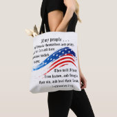 Bijbelvers 2 Kronieken 7:14, Vlag van de Verenigde Tote Bag (Dichtbij)