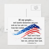 Bijbelvers 2 Kronieken 7:14, VS Vlag Briefkaart (Voorkant / Achterkant)