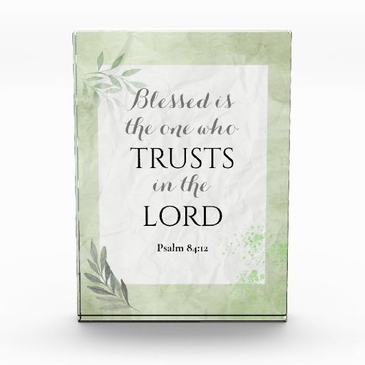 Bijbelvers Acrylblok - Psalm 84:12 Fotoblokken (Voorkant)