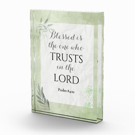 Bijbelvers Acrylblok - Psalm 84:12 Fotoblokken (Rechts)