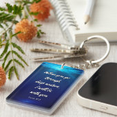 Bijbelvers als je door diepe wateren gaat sleutelhanger (Voorkant Rechts)