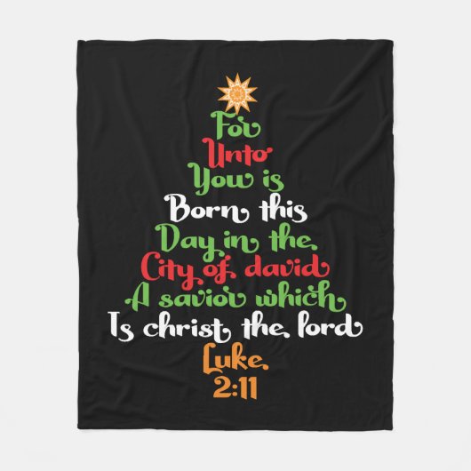 Bijbelvers als kerstkerstcadeautje fleece deken (Voorkant)