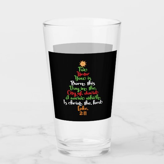 Bijbelvers als kerstkerstcadeautje glas (Voorkant)