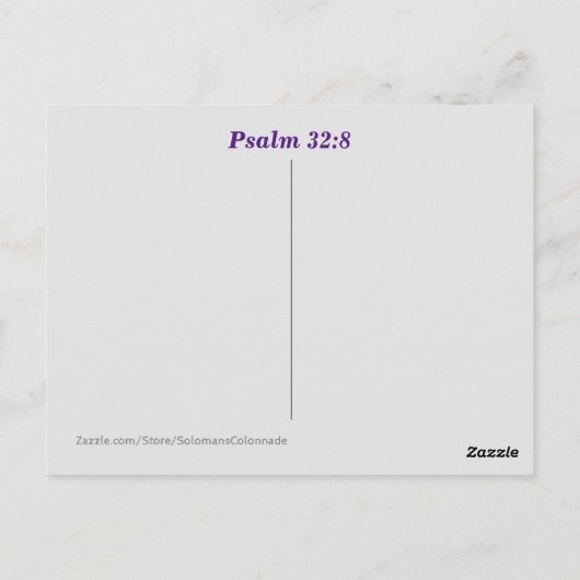 Bijbelvers Ansichtkaart Psalm 32:8 Leer Mij Briefkaart (Achterkant)