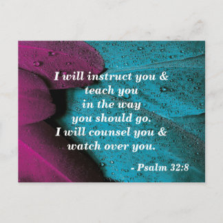 Bijbelvers Ansichtkaart Psalm 32:8 Onderwijs Mij Briefkaart