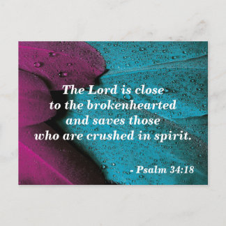 Bijbelvers Ansichtkaart Psalm 34:18 Gebroken Hart Briefkaart