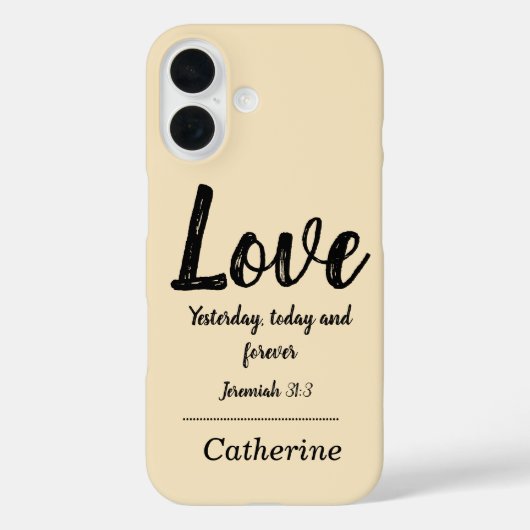 Bijbelvers Beige Case-Mate iPhone Case (Achterkant)