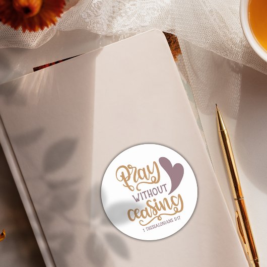 Bijbelvers bemoedigend ✝️ onophoudelijk gebed ronde sticker