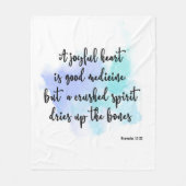 Bijbelvers Blauwe Borstel Fleece Deken (Voorkant)