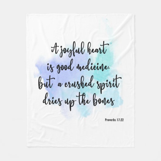 Bijbelvers Blauwe Borstel Fleece Deken (Voorkant)