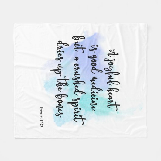 Bijbelvers Blauwe Borstel Fleece Deken (Voorkant (Horizontaal))