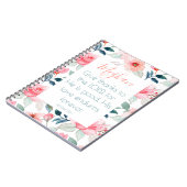Bijbelvers Bloem Roze Notitieboek (Linkerzijde)