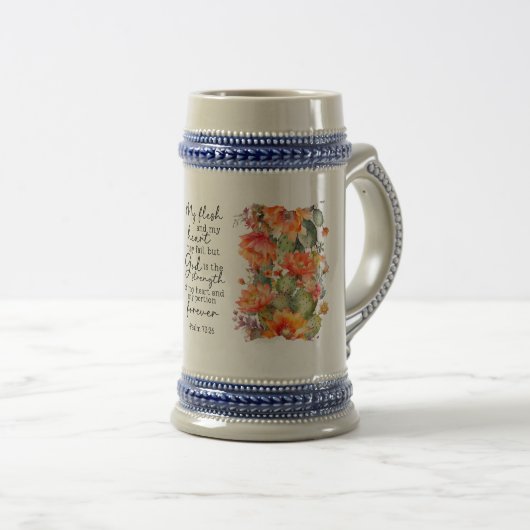 Bijbelvers Bloemen Duits bier Stein Bierpul (Voorkant rechts)