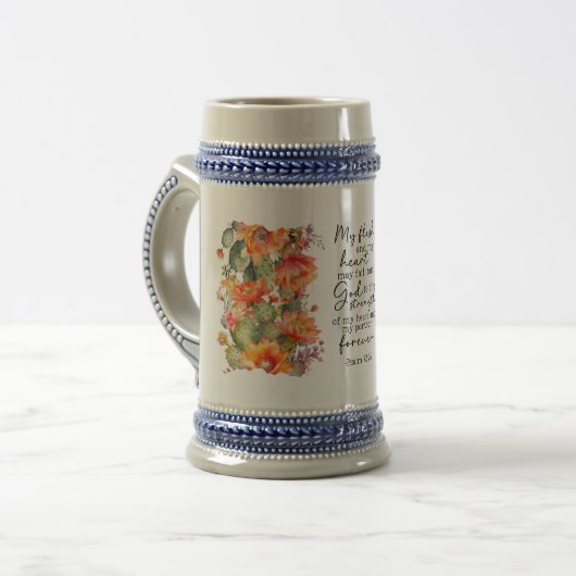 Bijbelvers Bloemen Duits bier Stein Bierpul (Voorkant links)