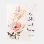 Bijbelvers Bloemen Psalm 46 medium fleece deken (Voorkant)