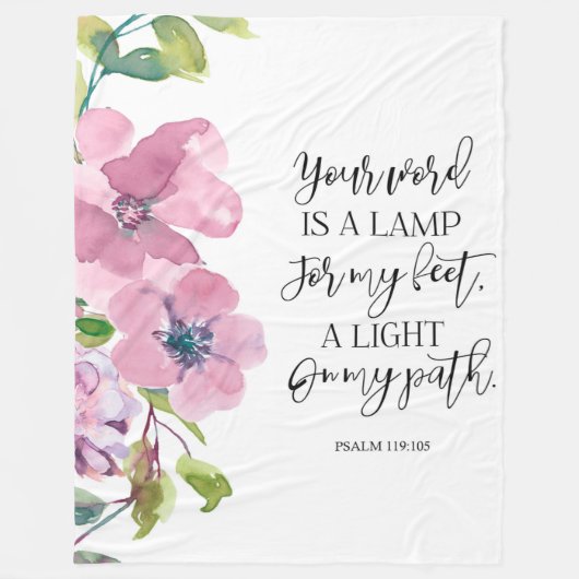 Bijbelvers bloemenpsalm 119 fleece deken (Voorkant)