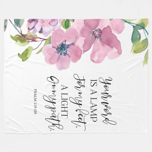 Bijbelvers bloemenpsalm 119 fleece deken (Voorkant (Horizontaal))