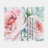 Bijbelvers bloemenpsalm 16 fleece deken (Voorkant (Horizontaal))