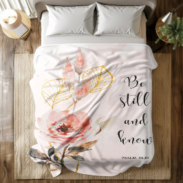 Bijbelvers bloemenpsalm 46 fleece deken