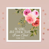 Bijbelvers Bloemig Vierkant  Servet