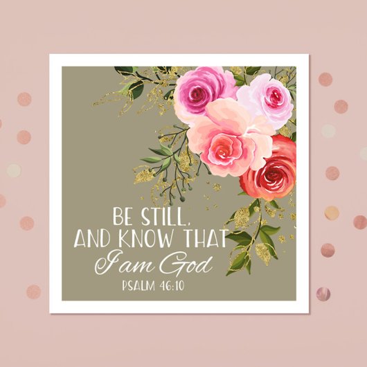 Bijbelvers Bloemig Vierkant  Servet