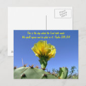 Bijbelvers briefkaart cactus bloem (Voorkant / Achterkant)