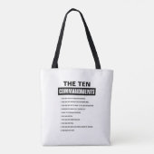 Bijbelvers Christelijke religieuze Tien Geboden Tote Bag (Achterkant)