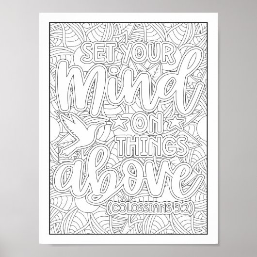 Bijbelvers/Christelijke Volwassen Kleurstof Poster (Voorkant)
