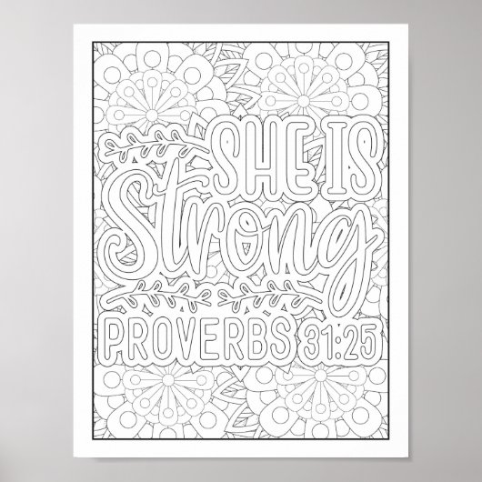 Bijbelvers/Christelijke Volwassen Kleurstof Poster (Voorkant)