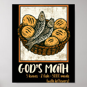 Bijbelvers christen Jezus vissen & broden gaan Poster
