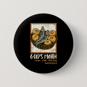 Bijbelvers christen Jezus vissen & broden gaan Ronde Button 5,7 Cm