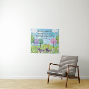 Bijbelvers Citaat Baby Meisje Slaapkamer Bos Kunst Wandkleed