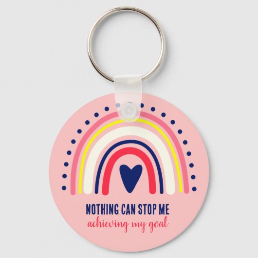 BIJBELVERS CITAAT MODERN  BOHO REGENBOOG SLEUTELHANGER (Voorkant)