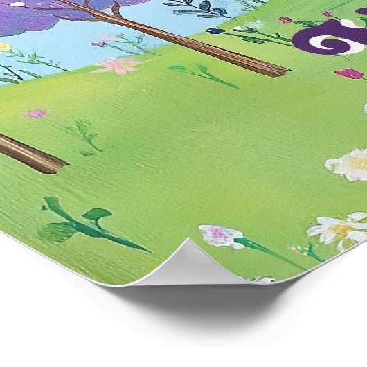 Bijbelvers citeren Baby Girl Nursery Woodland Art Poster (Hoek)