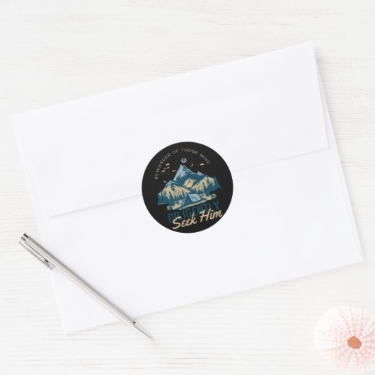 Bijbelvers Classic ronde Stickers (Envelop)