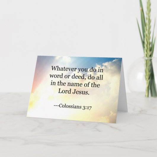 Bijbelvers, Colossians 3-17, Kaart (Voorkant)