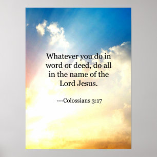 Bijbelvers, Colossians 3-17, Poster