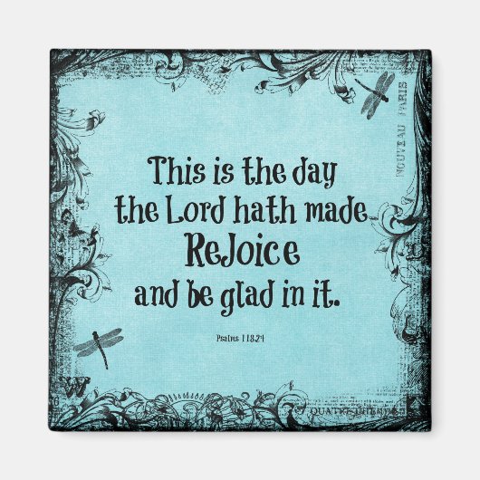 Bijbelvers Dit is de dag die de Heer heeft gemaakt Magneet (Voorkant)