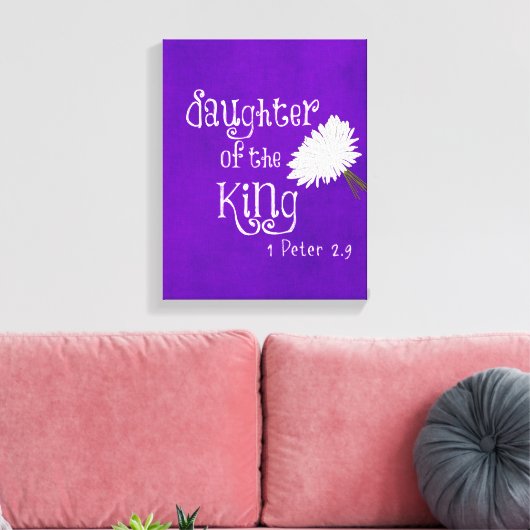 Bijbelvers: Dochter van de Paarse Koning Canvas Afdruk (Insitu (Woonkamer))