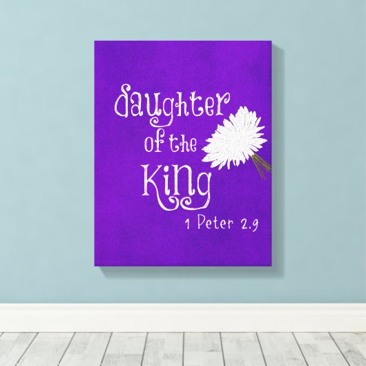 Bijbelvers: Dochter van de Paarse Koning Canvas Afdruk (Insitu (Houten vloer))