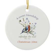 Bijbelvers ‘Een lieve vriendschap’ Waterverf Bird