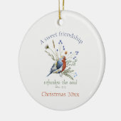 Bijbelvers ‘Een lieve vriendschap’ Waterverf Bird Keramisch Ornament (Links)