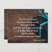 Bijbelvers Efeziërs 2:8-9 Door Genade Ansichtkaart Briefkaart (Voorkant / Achterkant)