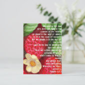 Bijbelvers en aardbeien briefkaart (Staand voorkant)