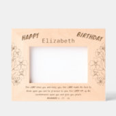 Bijbelvers en bloemboeket voor verjaardag gegraveerde lijstjes (Voorkant)