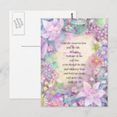 Bijbelvers en bloemen briefkaart (Voorkant / Achterkant)