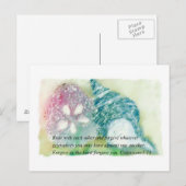 Bijbelvers en zeeschelpen briefkaart (Voorkant / Achterkant)